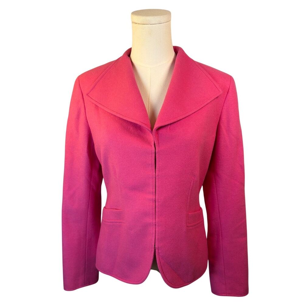 Doncaster Hot Pink Cashmere & Wool Blazer 4 Portrait Collar Modern Tailoring